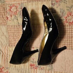 Patent leather pumps